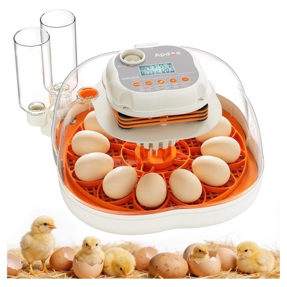 Apdoe AE12 Automatic Egg Incubator 12 Chicken 30 Quail Auto Turn Humidity